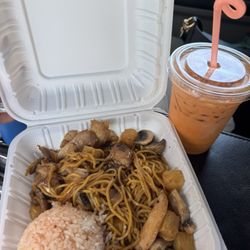 Hot Iron Mongolian Grill - Custom to go meal and Thai Iced tea!