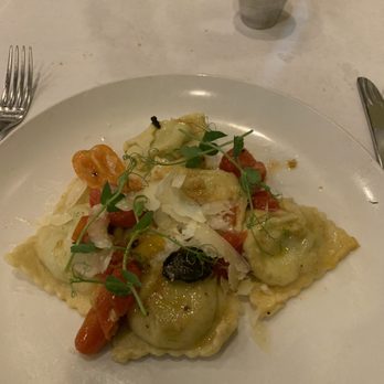 The Artichoke Cafe - Valentine's Day special. Homemade sweet pea ravioli - New American Near Me - Albuquerque, New Mexico