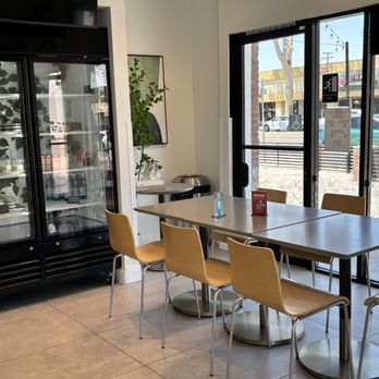 Bake & Che - Seats next to their fridge that holds the jellies and drinks - Bakeries Near Me - Rosemead, California