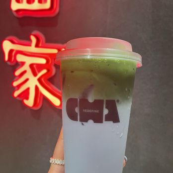 Cha Redefine - Blueberry oat milk matcha latte - Tea Rooms Near Me - Costa Mesa, California Cha Redefine - Blueberry oat milk matcha latte - Tea Rooms Near Me - Costa Mesa, California