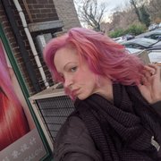 Photo of Jacky Hair Salon - Rockville, MD, United States. reds and pinks by Jacky - inspired by the image on the outer wall