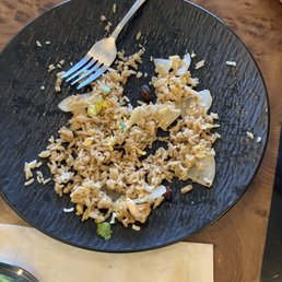 What's left of pineapple fried rice with chicken What's left of pineapple fried rice with chicken