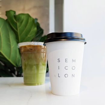 Semicolon Cafe - Iced Matcha Bomb and a latte - IG: @barriegudfood - Coffee & Tea Near Me - Bellevue, Washington