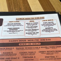 Lunch and happy hour menu Lunch and happy hour menu