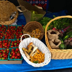 Bohringer's Fruit Farm - Harvest from Bohringer's - 12 quarts of pick your own strawberries and raspberries (left) and assorted other foraged goodies.