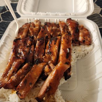 Manna Teriyaki - This was covered with at least a couple inches deep of rice which is much more than two scoops plus a ton of chicken with a great sauce - Japanese Near Me - Edmonds, Washington