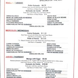 El Cibao Cle Restaurant - Menu Page 2