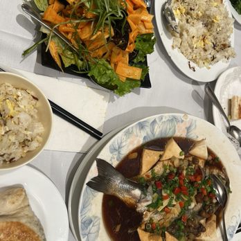 Mu Lan - 66. Fish Fillet in Spicy Bean Sauce, 59. Egg Fried Rice, 2. Scallion Pancakes, - Taiwanese Near Me - Cambridge, Massachusetts Mu Lan - 66. Fish Fillet in Spicy Bean Sauce, 59. Egg Fried Rice, 2. Scallion Pancakes, - Taiwanese Near Me - Cambridge, Massachusetts