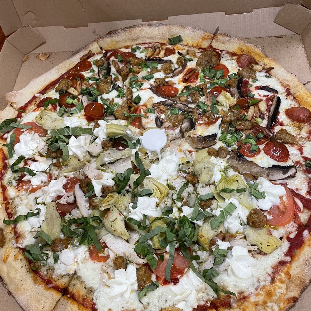 Half Big Sur Pizza, Half Fort Point Pizza