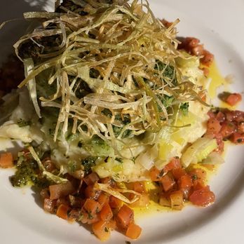 SAVR - Herb-crusted sea bass over mashed potatoes - American Near Me - Boston, Massachusetts