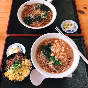 Ichimi Ann - Soboro don and kake soba combo, also inaka soba in the background - Japanese Near Me - Torrance, California Ichimi Ann - Soboro don and kake soba combo, also inaka soba in the background - Japanese Near Me - Torrance, California