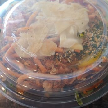 Hawaiian Poke - I don't know how she got the lid on. Medium poke bowl. - Poke Near Me - Dublin, California