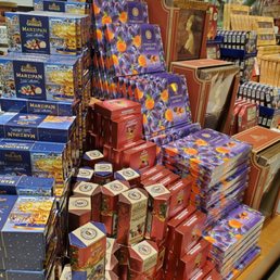 a large display of chocolates a large display of chocolates