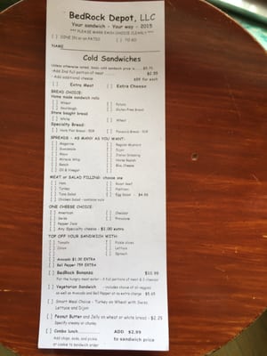 Menu photo 4 BedRock Depot Dinosaur, CO