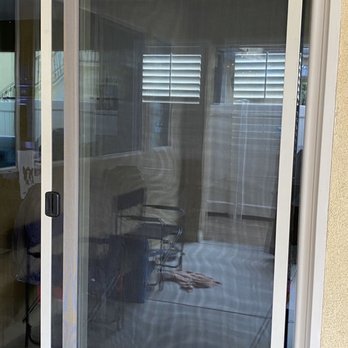 The Screen Lady - Before and after screen door replacement. We had the pet lite screen and pet grille added for extra protection. - Windows Installation Near Me - Carlsbad, California
