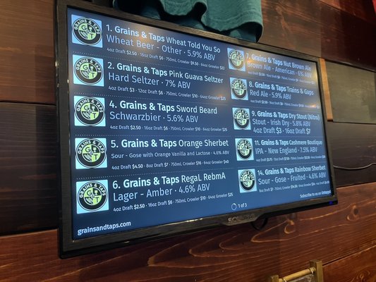 Menu photo 3 Grains and Taps Lee's Summit, MO