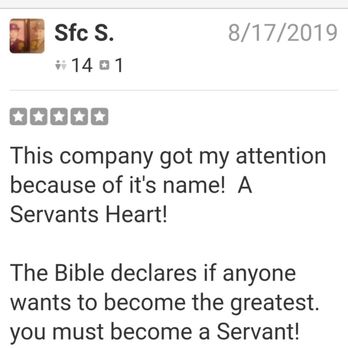 A Servants Heart - Review - Carpet Cleaning Near Me