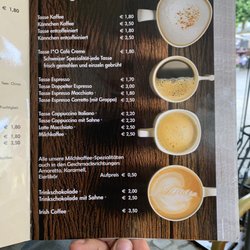 Café am Markt - Coffee menu.
