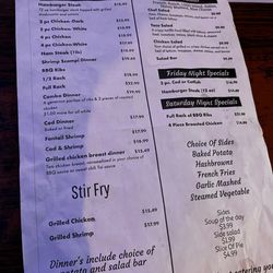 Rhodey's - Back of menu