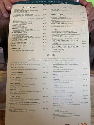 Menu photo 1 Dvine Mediterranean Experience - Brea Brea, CA