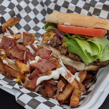 Derita Dairy Bar - Double it burger with cheddar bacon ranch fries - Ice Cream & Frozen Yogurt Near Me - Charlotte, North Carolina Derita Dairy Bar - Double it burger with cheddar bacon ranch fries - Ice Cream & Frozen Yogurt Near Me - Charlotte, North Carolina