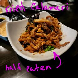 Ciao Bella Ristorante - Half eaten fried calamari appetizer.