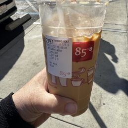 My surprise cold Cafe Latte ICED LARGE