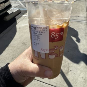 85°C Bakery Cafe-Concord - My surprise cold Cafe Latte ICED LARGE - Bakeries Near Me - Concord, California