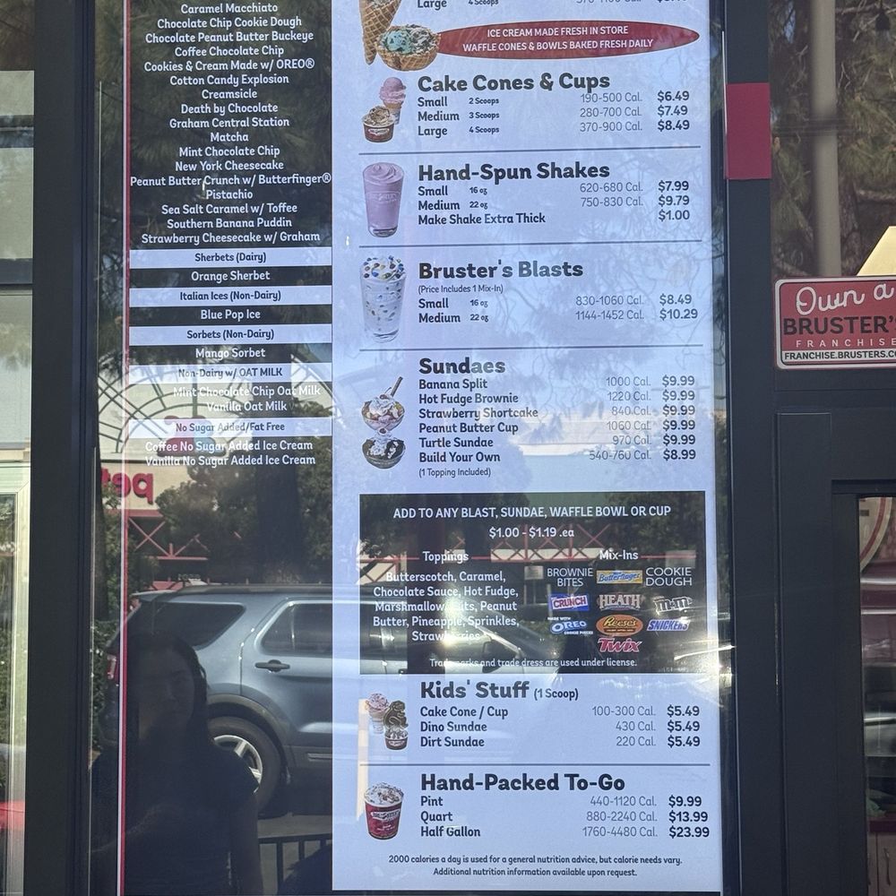 Bruster's Real Ice Cream - Menu - Ice Cream & Frozen Yogurt Near Me - La Mesa, California