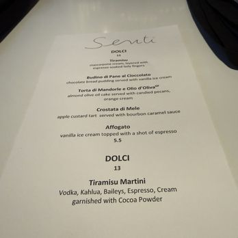 Senti Restaurant - Dessert menu - Italian Near Me - Pittsburgh, Pennsylvania Senti Restaurant - Dessert menu - Italian Near Me - Pittsburgh, Pennsylvania