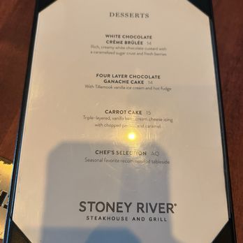 Stoney River - Dessert menu - Steakhouses Near Me - Madison, Alabama Stoney River - Dessert menu - Steakhouses Near Me - Madison, Alabama