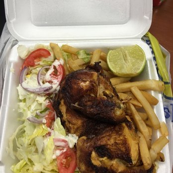 Saboryarte - Half a chicken with salad and fries - Colombian Near Me - Elizabeth, New Jersey