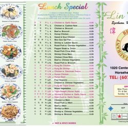 Lin Buffet - This is their takeout menu. (This photo was taken from Google)