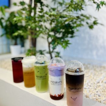 Mirakuru - Mirakuru moonlight, white peach oolong, green Thai pandan coco milk, Korean strawberry milk with ube foam, strawberry milk coffee - Coffee & Tea Near Me - Garden Grove, California Mirakuru - Mirakuru moonlight, white peach oolong, green Thai pandan coco milk, Korean strawberry milk with ube foam, strawberry milk coffee - Coffee & Tea Near Me - Garden Grove, California