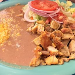 Pollo combo plate, only beans and salad Pollo combo plate, only beans and salad