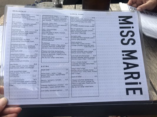Menu photo 3 Miss Marie Cafe Rosanna, VIC