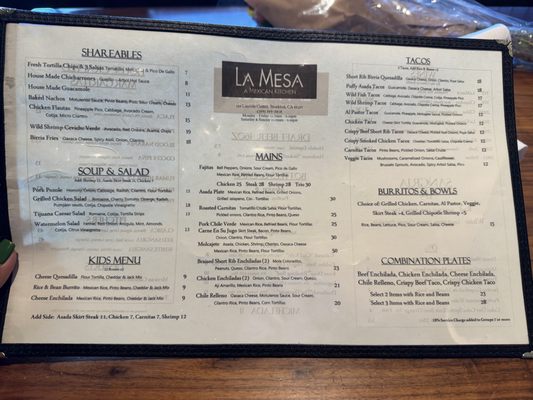 Menu photo 1 La Mesa- A Mexican Kitchen Stockton, CA Menu photo 1 La Mesa- A Mexican Kitchen Stockton, CA