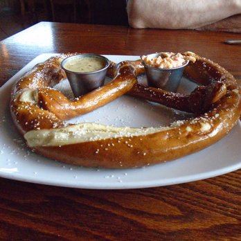 Leesburg Public House - Warm Jumbo Pretzel w/homemade pimento cheese & spicy beer mustard - New American Near Me - Leesburg, Virginia Leesburg Public House - Warm Jumbo Pretzel w/homemade pimento cheese & spicy beer mustard - New American Near Me - Leesburg, Virginia
