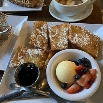 The Nest Cafe - Honey Toast with ice cream and fresh fruit. - Coffee & Tea Near Me - Alpharetta, Georgia