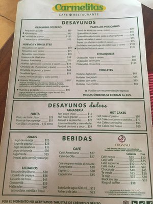 Menu photo 3 Carmelitas Cafe Zihuatanejo, GRO Menu photo 3 Carmelitas Cafe Zihuatanejo, GRO