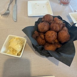 Hush puppies with the best honey butter I've ever tasted Hush puppies with the best honey butter I've ever tasted