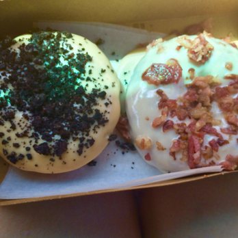 Duck Donuts - Peanut butter with Oreo and maple with bacon, no drizzles - Donuts Near Me - Avalon, New Jersey Duck Donuts - Peanut butter with Oreo and maple with bacon, no drizzles - Donuts Near Me - Avalon, New Jersey