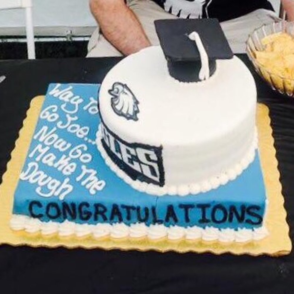 McCrum's Bakery - Got this cake for my brother in laws graduation. Huge! Delicious ! Fondant with marble cake and Bavarian cream filling. - Desserts Near Me - Elmwood Park, New Jersey