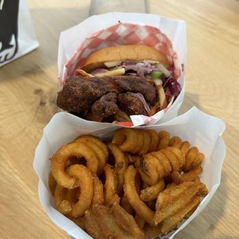 The Bird - Spicy chicken sandwich with curly fries - Chicken Shop Near Me - San Francisco, California