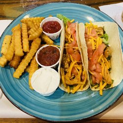 Stooges Bar & Grill - Chicken tacos and fries
