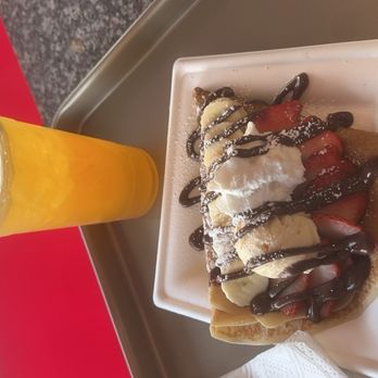 The Krusty Crepes - My main My Day One Crepe peach green tea - Creperies Near Me - Simi Valley, California The Krusty Crepes - My main My Day One Crepe peach green tea - Creperies Near Me - Simi Valley, California
