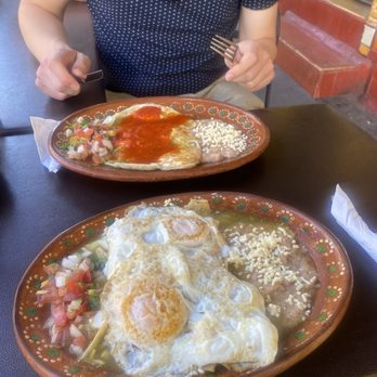 Figueroa's - Chilaquiles verde (front) and huevos rancheros (back) - Mexican Near Me - Puerto Vallarta, JAL Figueroa's - Chilaquiles verde (front) and huevos rancheros (back) - Mexican Near Me - Puerto Vallarta, JAL