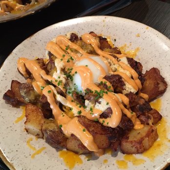 Heritage - Big hot mess with poached egg - New American Near Me - Richmond, Virginia