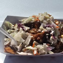 Dance Dad's Barbecue - Pork mac and cheese and slaw giant potato #yum #ReviewsByRL