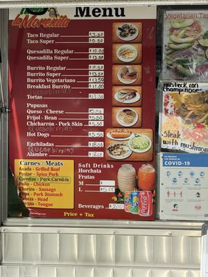 Menu photo 1 Tacos La Morenita San Jose, CA